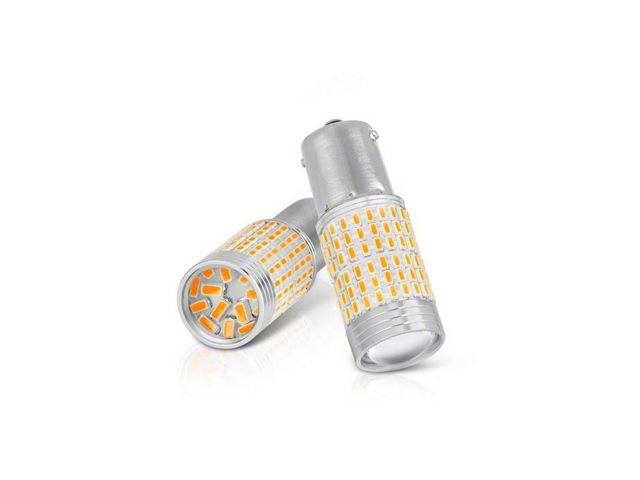 Full 360 Degree LED Chip Machine-Soldered Bulbs; Amber; 1156/BA15S