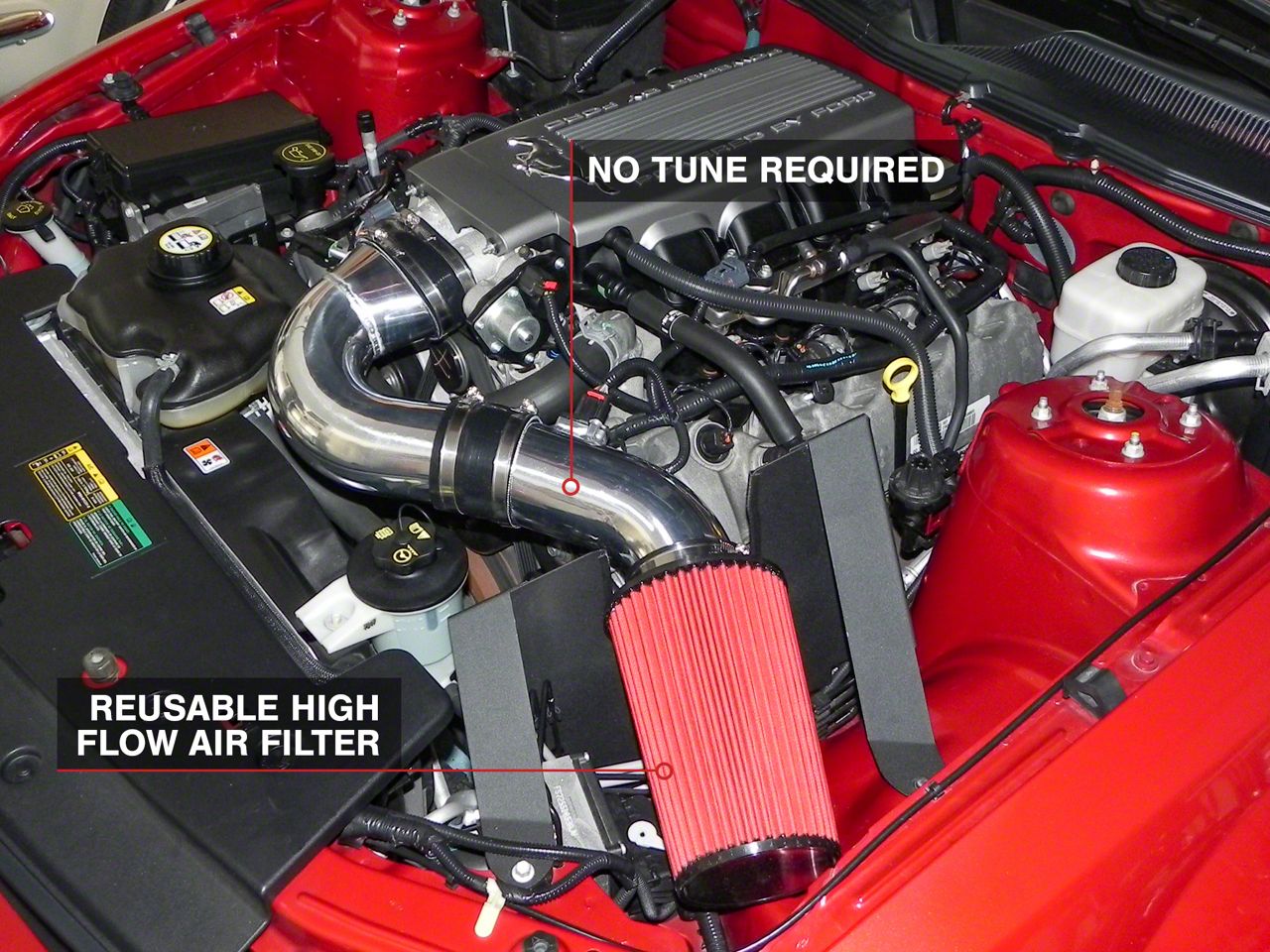 SR Performance Mustang Aluminum Cold Air Intake; Polished 41334 (0509