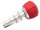 SR Performance Automatic Shifter Handle; Red Leather (15-24 Mustang, Excluding GT500)