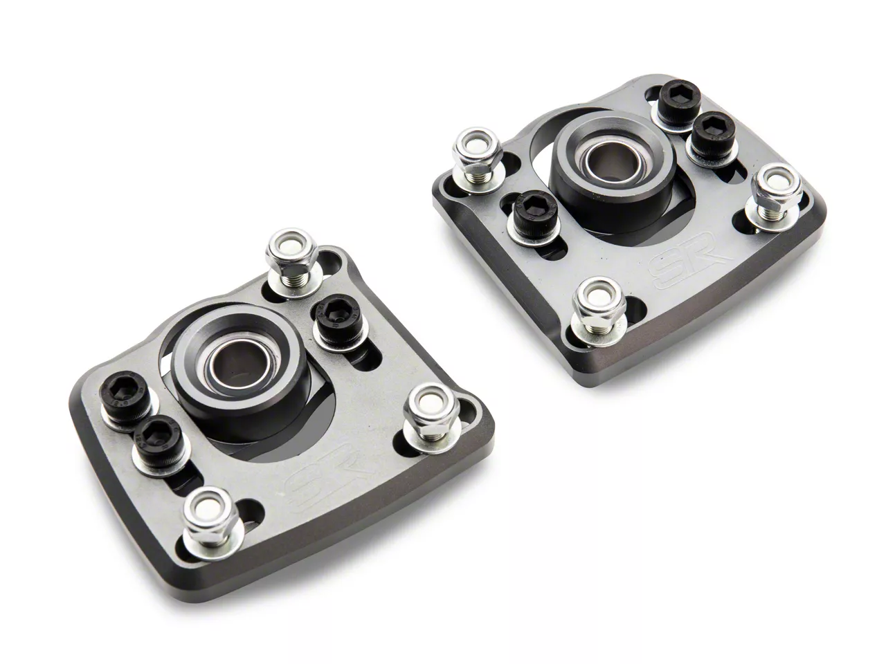 SR Performance Mustang Caster Camber Plates; Gunmetal 412338 (9404