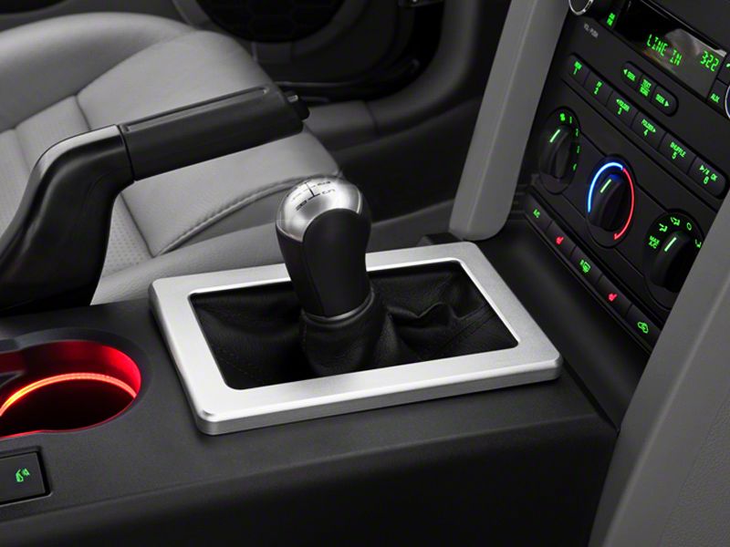 thumbnail image 2 of Brushed Aluminum Shift Bezel Trim For Ford Mustang GT V6 1994-2004 - Manual & Automatic 2 of 6