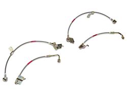 SR Performance Stainless Braided Brake Lines; Front and Rear (15-23 Mustang GT, EcoBoost, V6)