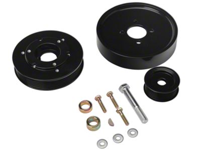 SR Performance Underdrive Pulleys; Black (Late 01-04 Mustang GT)