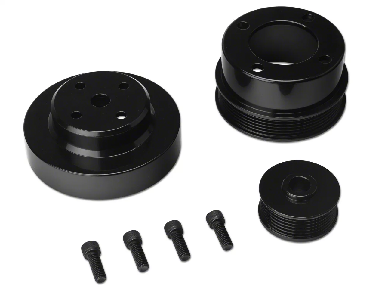 SR Performance Mustang Underdrive Pulleys; Black Aluminum 525569 (8693