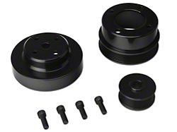 SR Performance Underdrive Pulleys; Black Aluminum (86-93 5.0L Mustang)