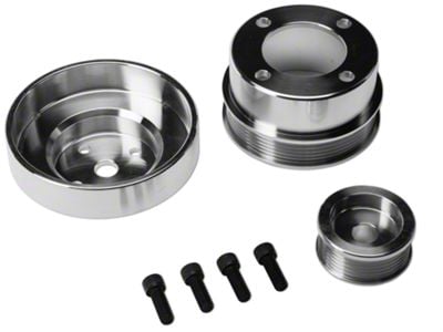 SR Performance Underdrive Pulleys; Polished (86-93 5.0L Mustang)