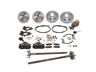 SSBC-USA 4-Wheel Disc Brake Conversion Kit with 5-Lug Axles and Vented Rotors; Black Calipers (87-92 Mustang)