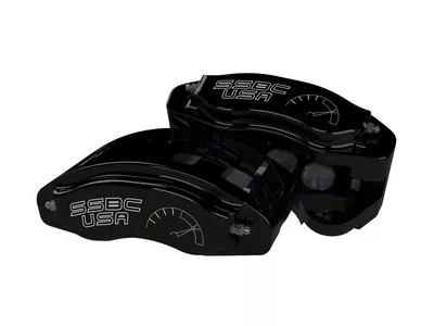 SSBC-USA R6-Redline Front 6-Piston Direct Fit Caliper and Semi-Metallic Brake Pad Upgrade Kit; Black Calipers (05-14 Mustang)