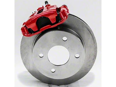 SSBC-USA Rear Drum to Disc Brake Conversion Kit with Cross-Drilled/Slotted Rotors; Red Calipers (1993 Mustang)