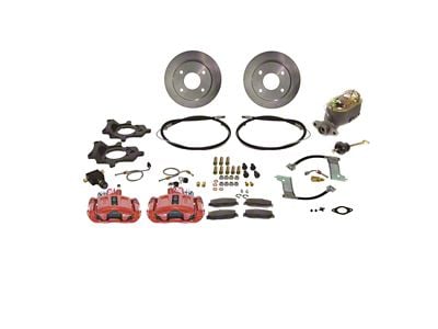 SSBC-USA Rear Drum to Disc Brake Conversion Kit; Red Calipers (87-92 Mustang)