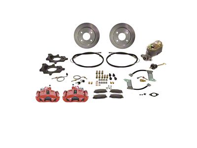 SSBC-USA Rear Drum to Disc Brake Conversion Kit; Red Calipers (1993 Mustang)