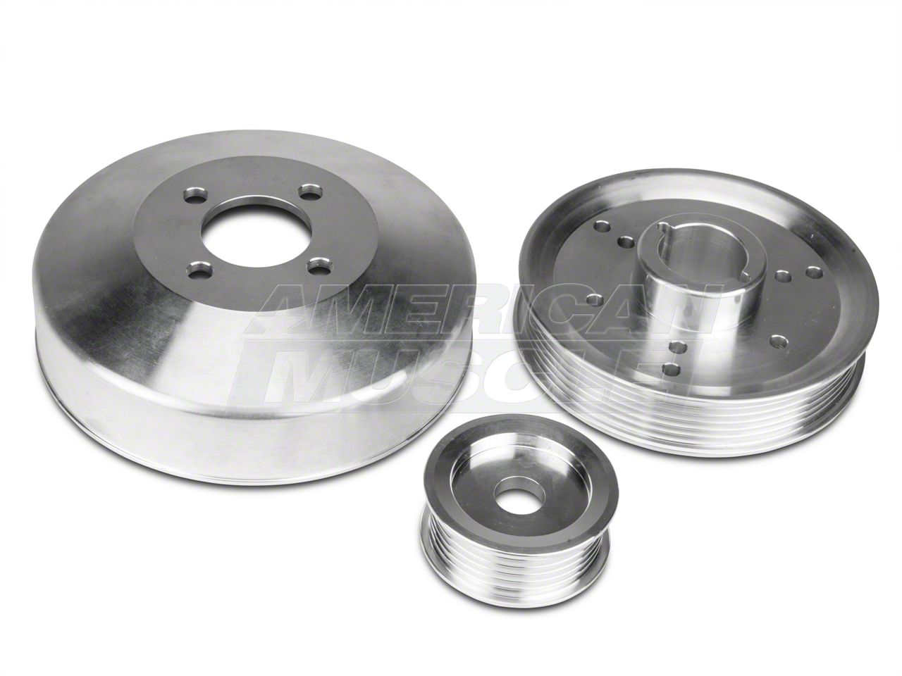 SR Performance Mustang Underdrive Pulleys; Polished 41129 (96Mid 01 Mustang GT) Free Shipping