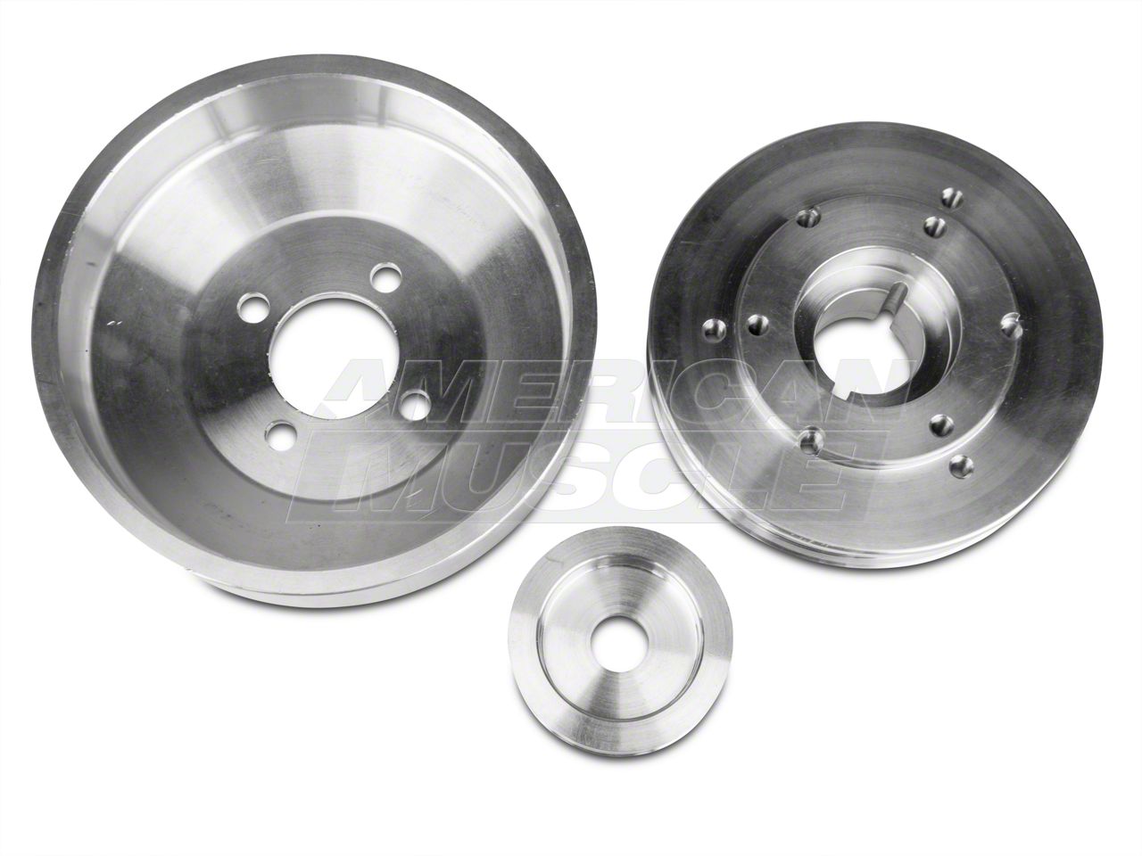 SR Performance Mustang Underdrive Pulleys; Polished 41129 (96Mid 01 Mustang GT) Free Shipping
