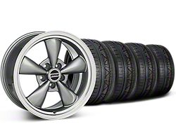 Staggered Deep Dish Bullitt Anthracite Wheel and NITTO INVO Tire Kit; 20x8.5/10 (15-23 Mustang EcoBoost w/o Performance Pack, V6)