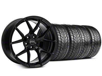Staggered RTR Tech 5 Gloss Black Wheel and NITTO NT555 G2 Tire Kit; 19x9.5/10.5 (15-23 Mustang GT, EcoBoost, V6)