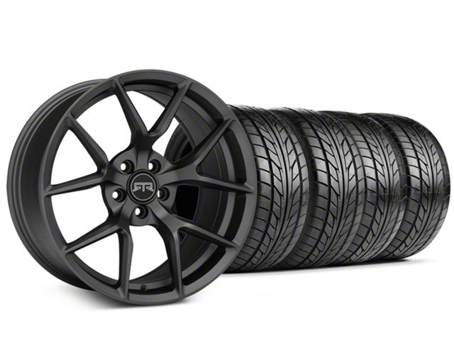 Staggered RTR Tech 5 Satin Charcoal Wheel and NITTO NT555 G2 Tire Kit; 19x9.5/10.5 (15-23 Mustang GT, EcoBoost, V6)