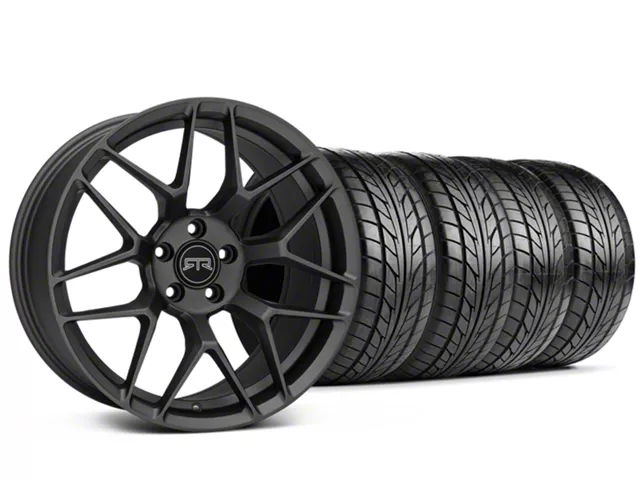 Staggered RTR Tech 7 Satin Charcoal Wheel and NITTO NT555 G2 Tire Kit; 19x9.5/10.5 (15-23 Mustang GT, EcoBoost, V6)