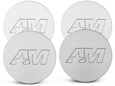 AmericanMuscle Center Cap Kit; Stainless (Fits AmericanMuscle Branded Wheels Only)