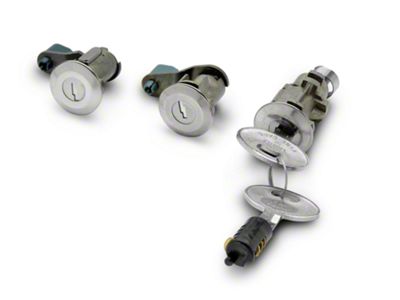 OPR Lock Set; Stainless Steel (87-93 Mustang)