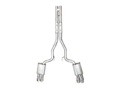 Stainless Works Legend Series Cat-Back Exhaust with H-Pipe and Quad Tips; Factory Connect (24-25 Mustang GT Fastback w/ Active Exhaust, Dark Horse)