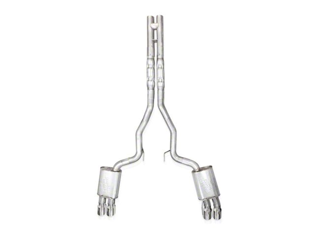 Stainless Works Legend Series Cat-Back Exhaust with H-Pipe and Quad Tips; Factory Connect (2024 Mustang GT Fastback w/ Active Exhaust, Dark Horse)