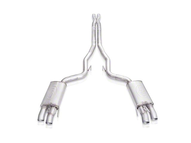 Stainless Works Legend Series Cat-Back Exhaust with X-Pipe; Factory Connect (15-20 Mustang GT350)