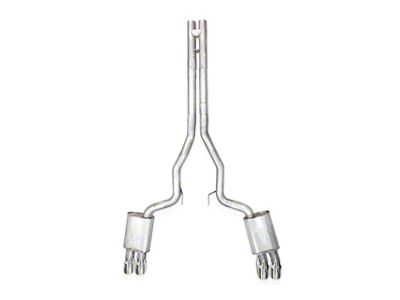 Stainless Works Redline Series Cat-Back Exhaust with H-Pipe and Quad Tips; Performance Connect (24-25 Mustang GT Fastback w/ Active Exhaust, Dark Horse)