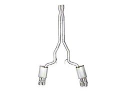 Stainless Works Redline Series Cat-Back Exhaust with X-Pipe and Quad Tips; Factory Connect (24-25 Mustang GT Fastback w/ Active Exhaust, Dark Horse)