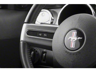 SpeedForm Modern Billet Steering Wheel Button Bezels; Satin (05-09 Mustang)