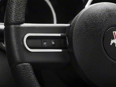 SpeedForm Modern Billet Steering Wheel Button Bezels; Chrome (05-09 Mustang)