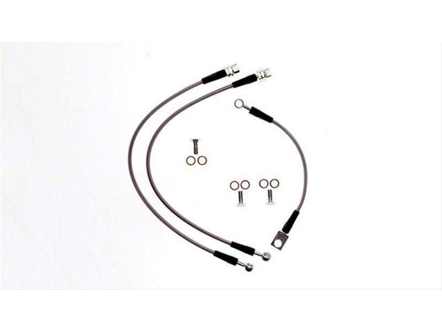 Stifflers Clear Stainless Steel Brake Hose Kit; Front and Rear (87-93 Mustang w/ SN95 Front Brake Calipers)