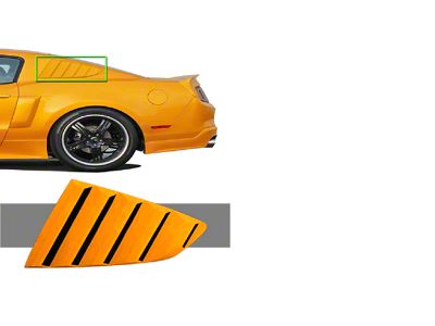 Stillen Side Window Louvers; Unpainted (10-14 Mustang Coupe)