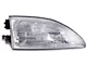 Stock Replacement Headlights; Chrome Housing; Clear Lens (94-98 Mustang)