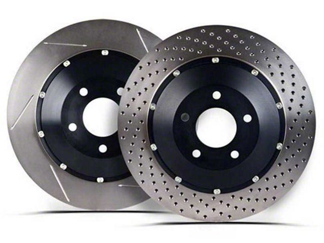 StopTech 2-Piece AeroRotor and Hat Drilled Rotor; Rear Passenger Side (10-15 Camaro SS; 12-24 Camaro ZL1)