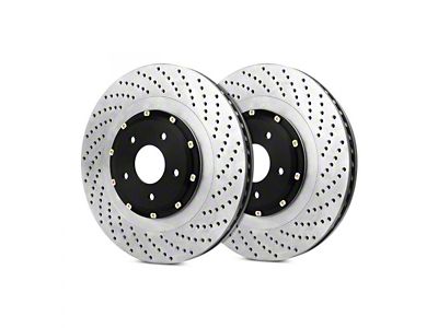 StopTech 2-Piece AeroRotor and Hat Drilled Rotors; Rear Pair (10-15 Camaro SS; 12-24 Camaro ZL1)