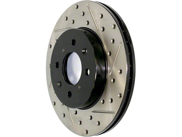 StopTech Sport Drilled and Slotted Rotor; Front Driver Side (16-24 Camaro SS w/ 4-Piston Front Calipers)