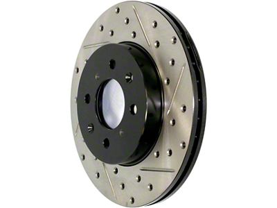 StopTech Sport Drilled and Slotted Rotor; Front Driver Side (16-24 Camaro SS w/ 4-Piston Front Calipers)