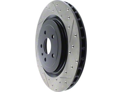 StopTech Sport Drilled and Slotted Rotor; Rear Driver Side (10-15 Camaro SS; 12-24 Camaro ZL1)