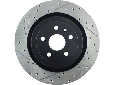 StopTech Sport Drilled and Slotted Rotor; Rear Passenger Side (10-15 Camaro SS; 12-24 Camaro ZL1)