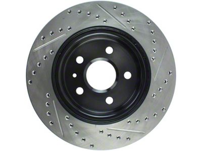 StopTech Sport Drilled and Slotted Rotor; Rear Passenger Side (16-24 Camaro LS, LT, LT1)