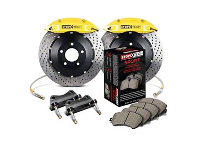 StopTech ST-40 Performance Drilled 2-Piece Front Big Brake Kit with 332x32mm Rotors; Yellow Calipers (98-02 Camaro)