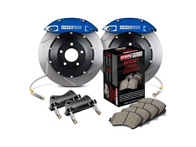StopTech ST-40 Performance Slotted 2-Piece Front Big Brake Kit with 332x32mm Rotors; Blue Calipers (98-02 Camaro)