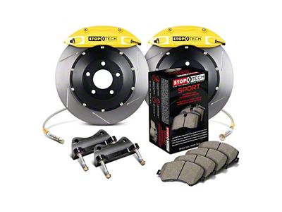 StopTech ST-40 Performance Slotted 2-Piece Front Big Brake Kit with 332x32mm Rotors; Yellow Calipers (98-02 Camaro)