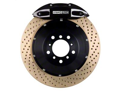 StopTech ST-41 Performance Drilled Coated 2-Piece Rear Big Brake Kit; Black Calipers (10-15 Camaro SS, ZL1)