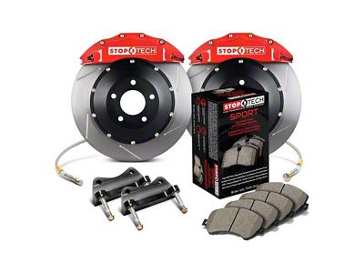 StopTech ST-41 Performance Drilled Coated 2-Piece Rear Big Brake Kit; Silver Calipers (10-15 Camaro SS, ZL1)