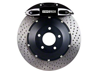 StopTech ST-41 Performance Drilled 2-Piece Rear Big Brake Kit; Black Calipers (10-15 Camaro LS, LT)