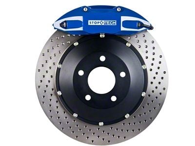 StopTech ST-41 Performance Drilled 2-Piece Rear Big Brake Kit; Blue Calipers (10-15 Camaro LS, LT)