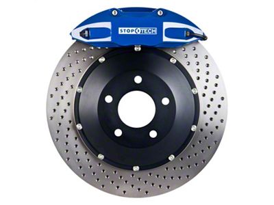 StopTech ST-41 Performance Drilled 2-Piece Rear Big Brake Kit; Blue Calipers (10-15 Camaro SS, ZL1)