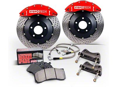 StopTech ST-41 Performance Slotted Coated 2-Piece Rear Big Brake Kit; Red Calipers (10-15 Camaro LS, LT)