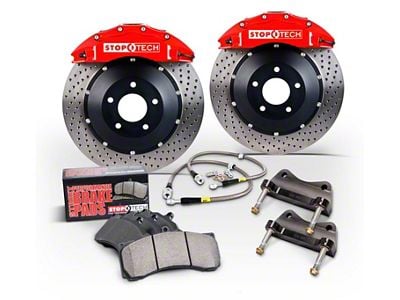 StopTech ST-41 Performance Slotted Coated 2-Piece Rear Big Brake Kit; Silver Calipers (10-15 Camaro SS, ZL1)